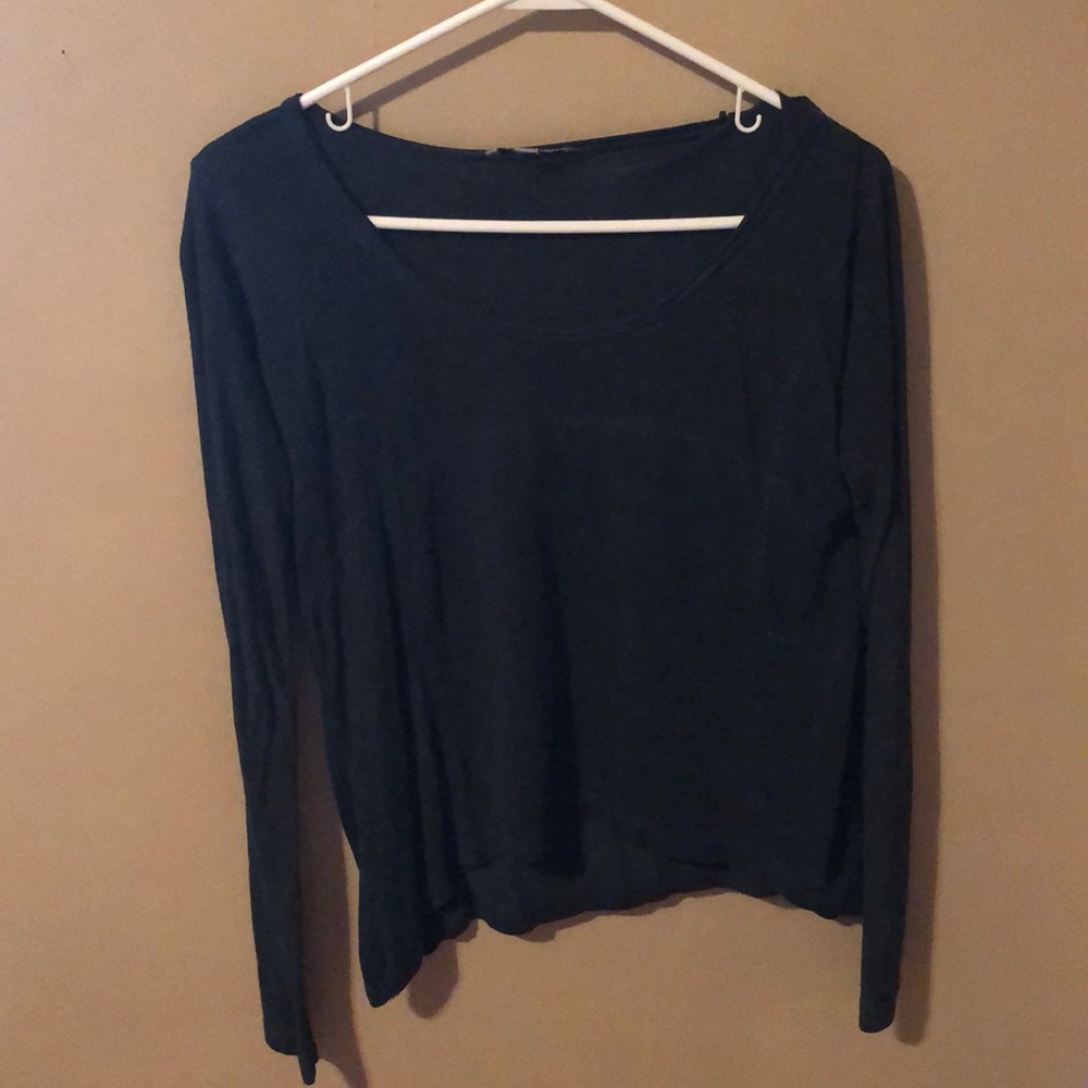 navy flowy shirt